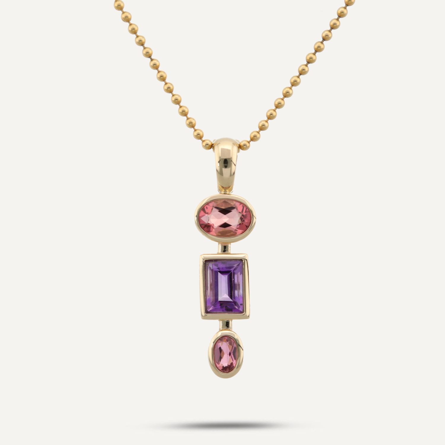 Sogni d'oro Кулоны mit Turmalin und Amethyst, Gelbgold 375