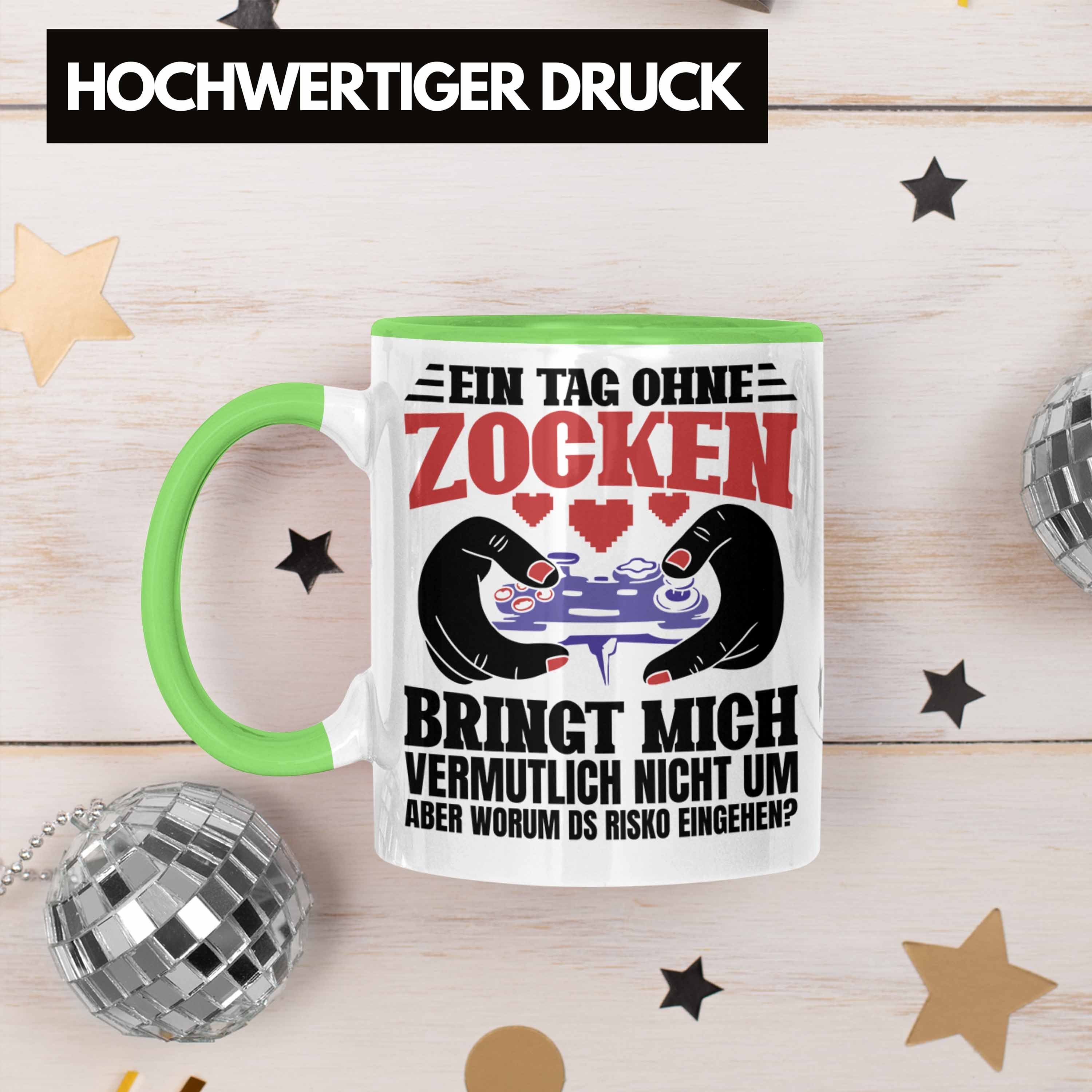 Trendation Zocken Tasse Zocker Gamer Gamer Tasse Ohne - Trendation Ein Tag Grün Geschenk Geburtstag Lustige Gamergirl Geschenkidee