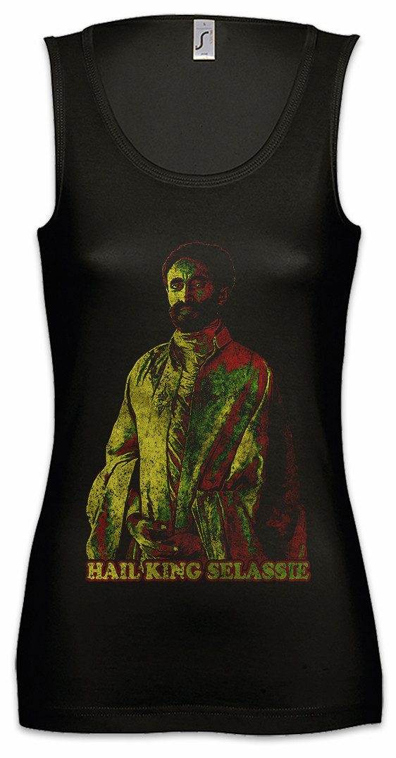 Tanktop Haile Selassie Portrait II Ärmelloses Damen T-Shirt Lion Juda Zion