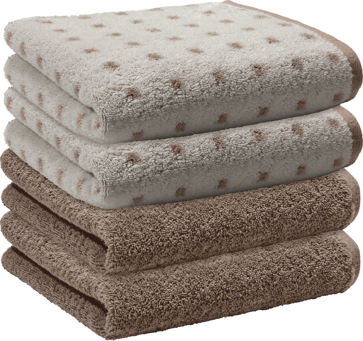 Erwin Müller Handtuch Handtuch "Sigmaringen" 4er-Pack, Frottier/Jacquard, Walk-Frottier Uni/Karo/gemustert