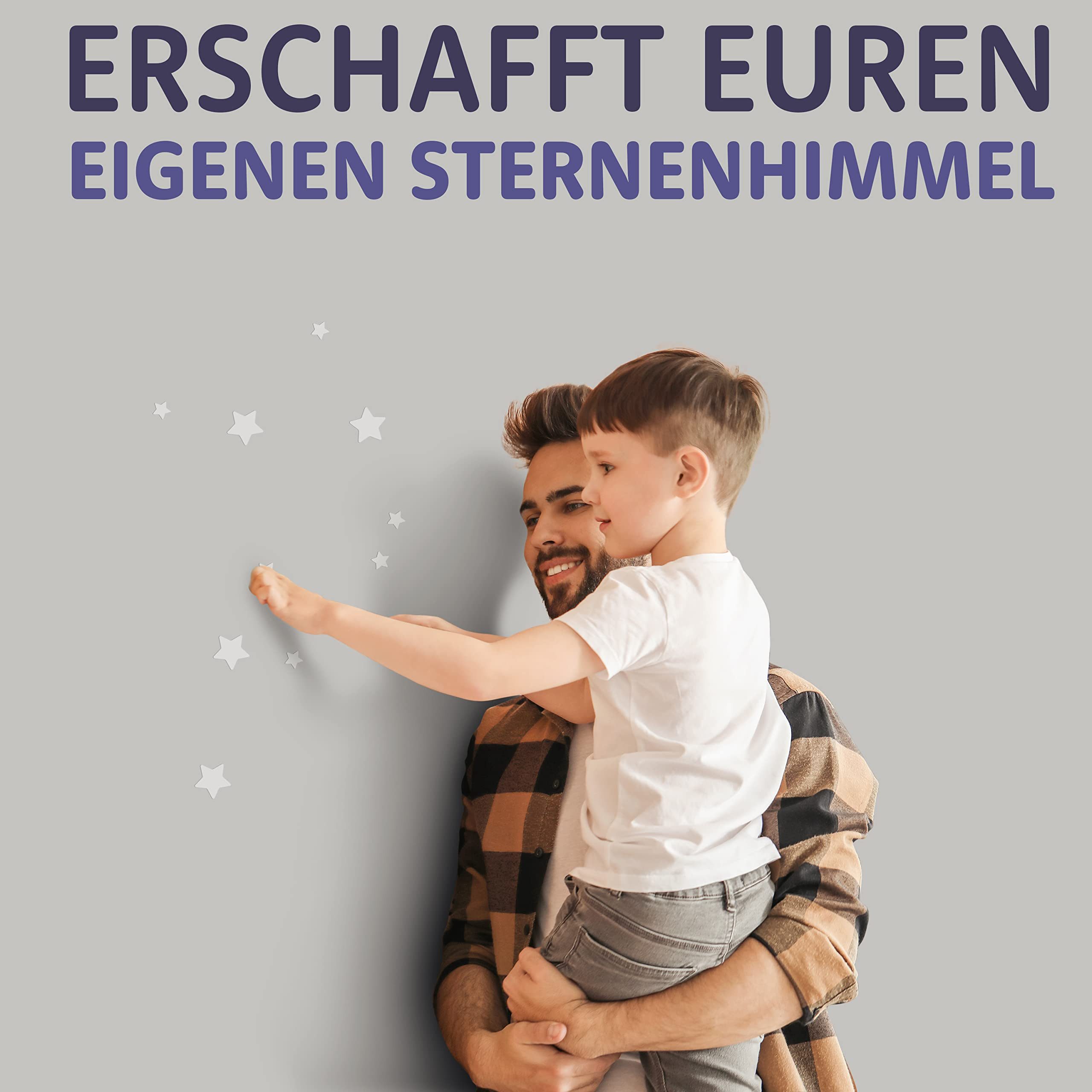 lilimaus Wandsticker Leuchtsterne selbstklebend - Sternenhimmel fürs Kinderzimmer (100 St), laden tagsüber Licht & leuchten nachts sanft - ohne Strom – Bild 5 von 5