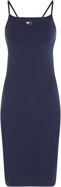 Tommy Jeans Jerseykleid TJW XS BADGE TIE BACK MIDI DRESS rückenfrei, Straps, Schnürung, Sommerliches Strandkleid Rippe