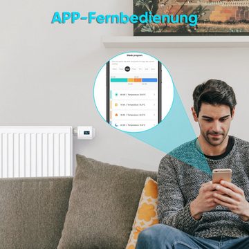 Salcar Heizkörperthermostat Smartes Heizkörperthermostat OLED-Display Tuya ZigBee Smart Heizkörper, Kompatibel Amazon Alexa & Google Assistant Programmierbarem Thermostat