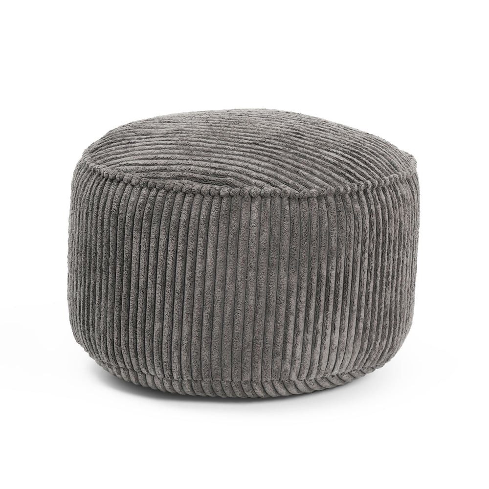 Lumaland Pouf Sitzhocker Cord Ablage kompakt 25x45 cm, pflegeleicht, Indoor Relaxen