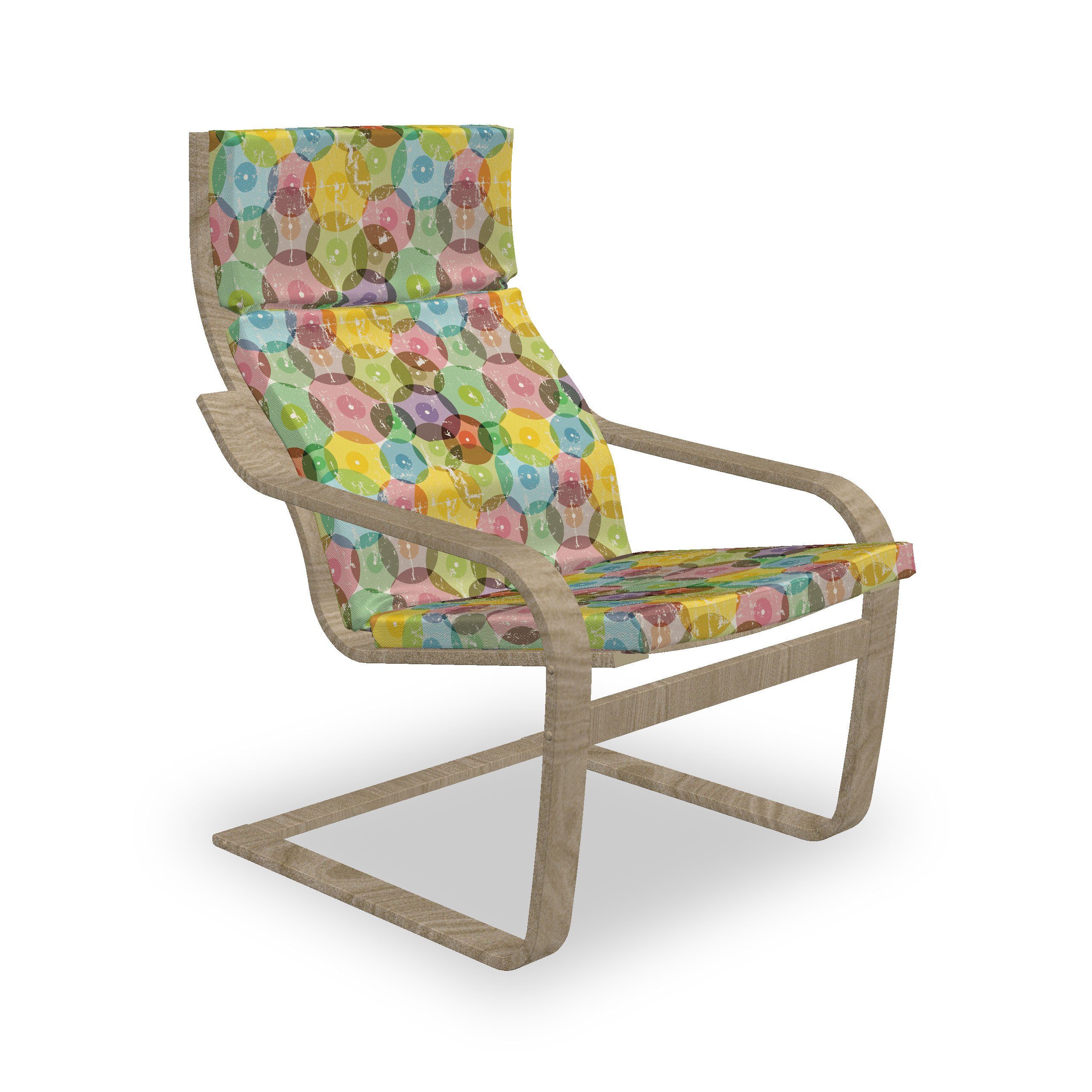Abakuhaus Stuhlkissen Sitzkissen mit Stuhlkissen mit Hakenschlaufe und Reißverschluss, Jahrgang Rainbow Color Geometric | Stuhlkissen