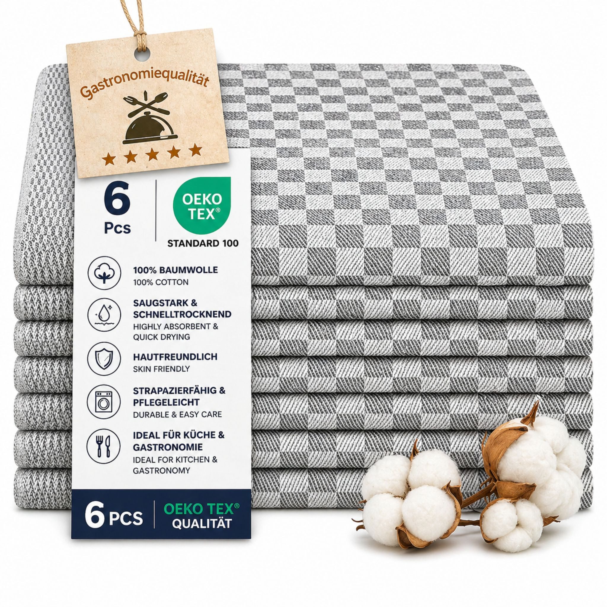 ALARA HOME Geschirrtuch Geschirrtuch Geschirrtücher 100% Baumwolle Trockentuch Küchentücher, (6 er, 6-tlg, Größe 50x70 cm)