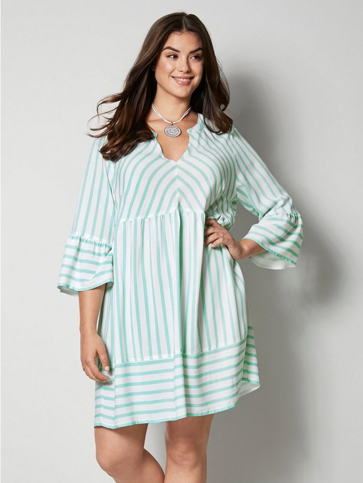 Angel of Style by HAPPYsize Kleid mit Volants in grün