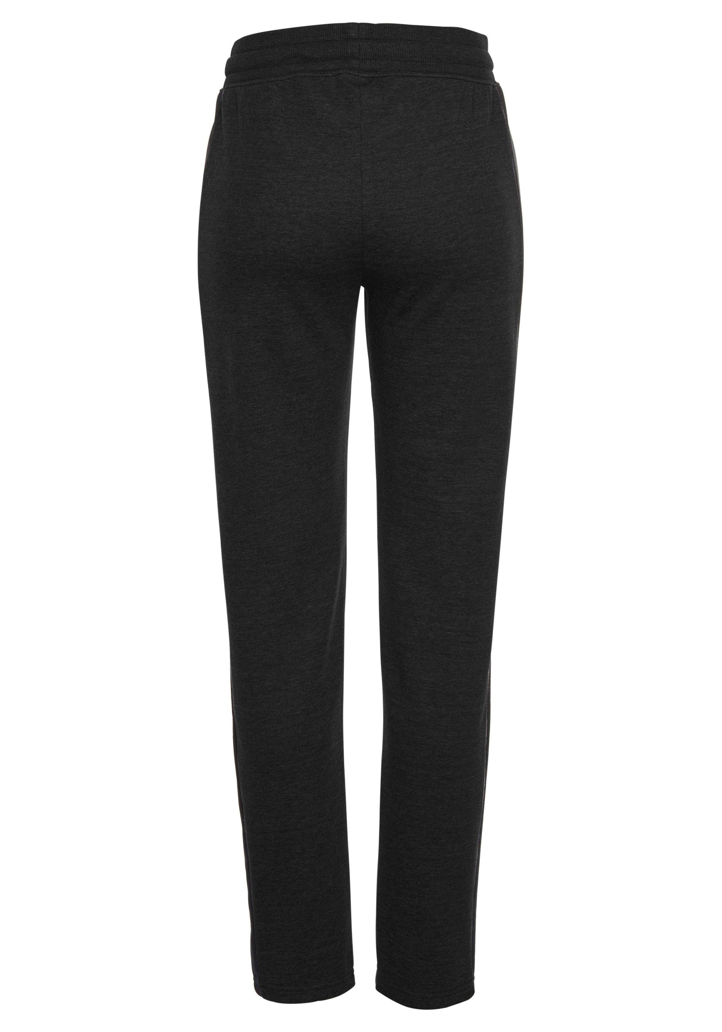 Bench. Loungewear Loungehose mit schwarz Bein, Loungeanzug geradem und Seitenstreifen