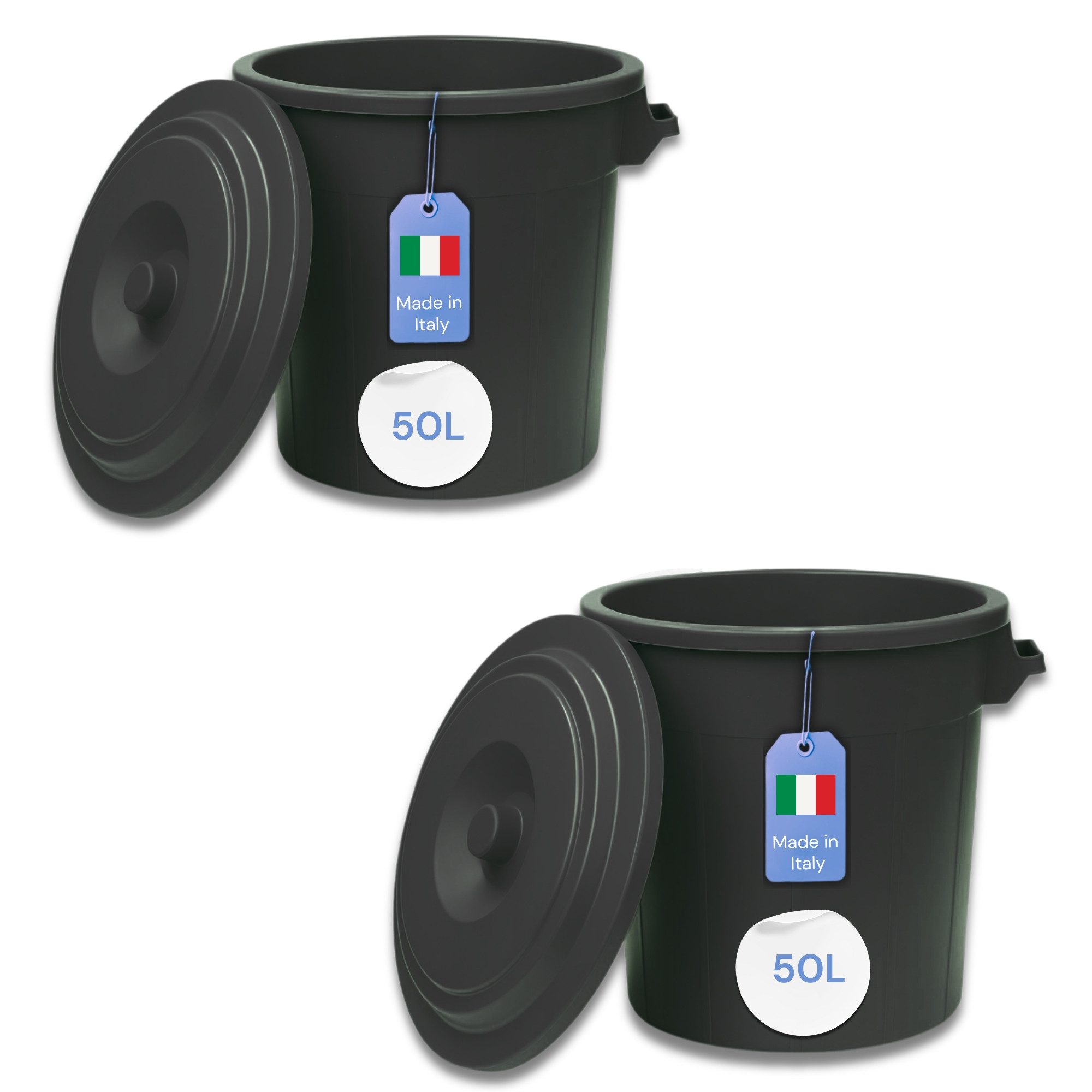 YourCasa Сміттєві урни YourCasa Mülltonne - Сміттєві урни 50-70L mit Deckel und Trageriffen, Fassungsvermögen 50-70L