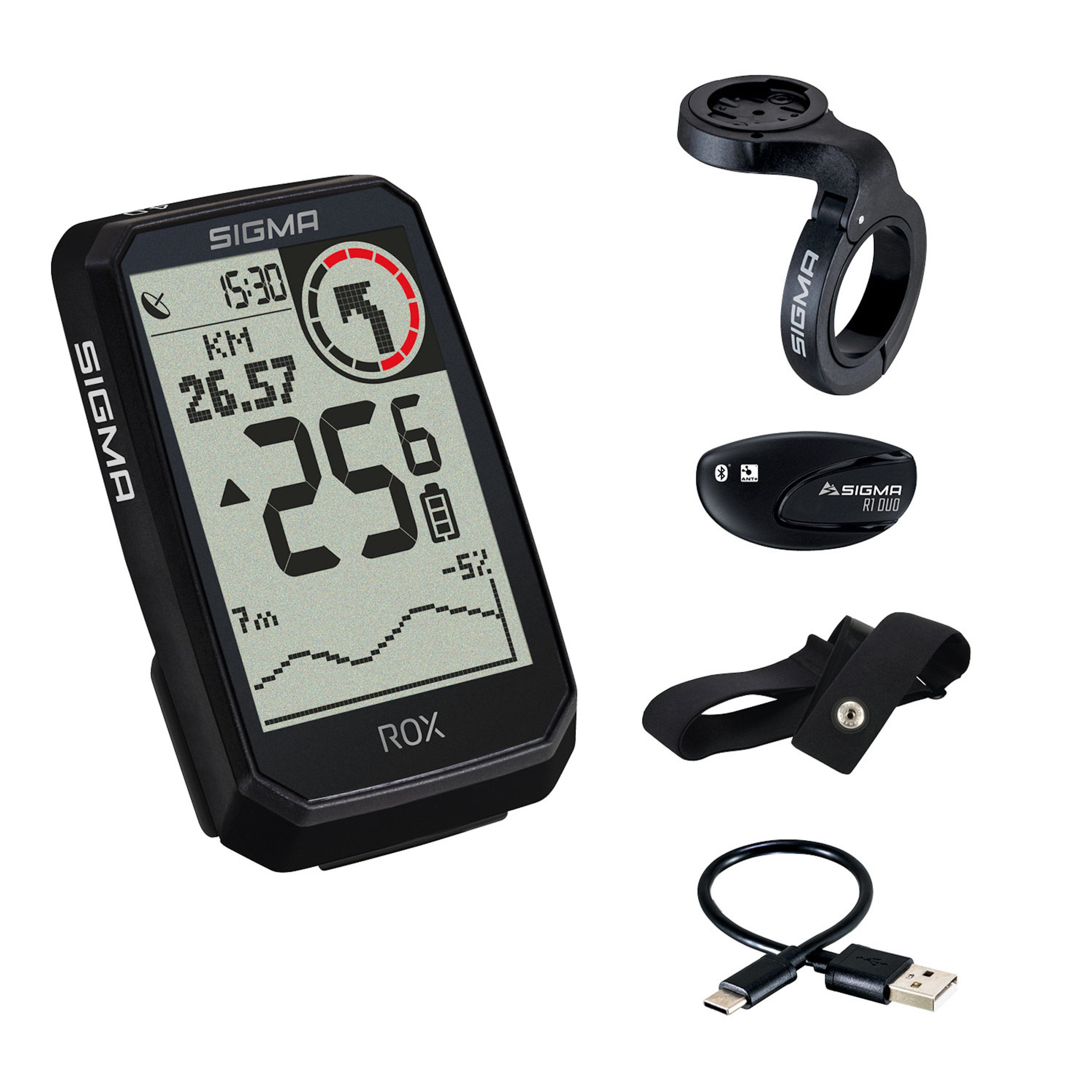 SIGMA Велосипедный компьютер Rox 4.0 Endurance HR Set GPS Fahrradtacho Fahrradnavi