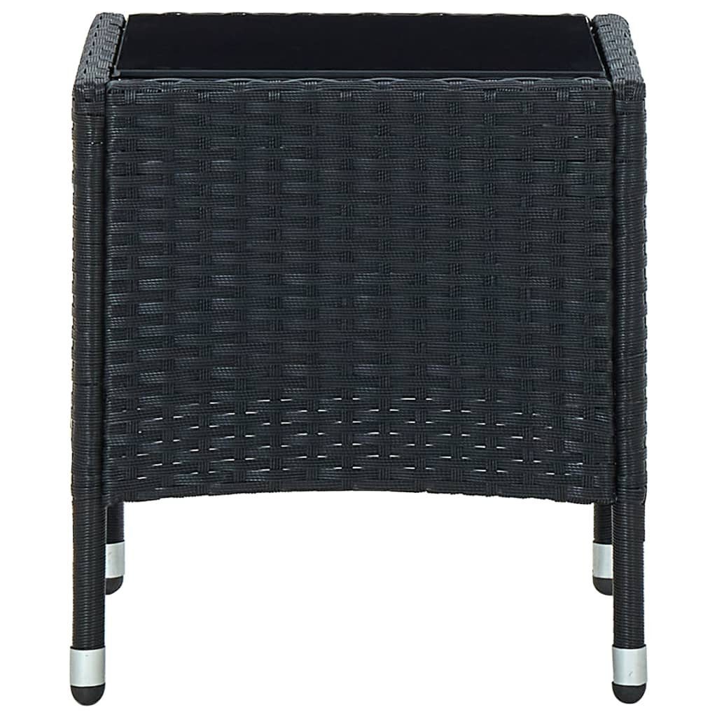 40x40x45 Gartentisch furnicato cm Rattan Schwarz Poly