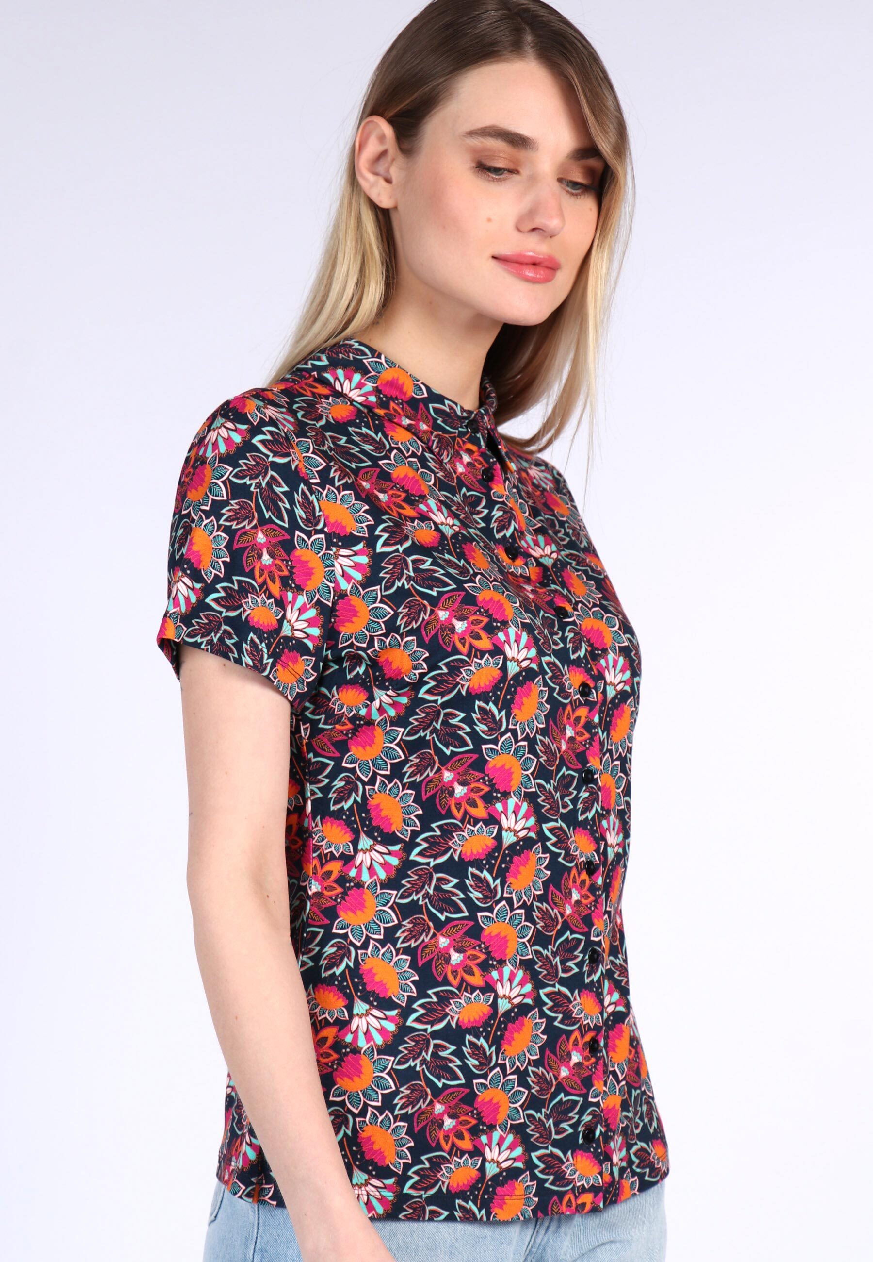 Lykka du Nord Klassische Bluse Cylita oriental flower