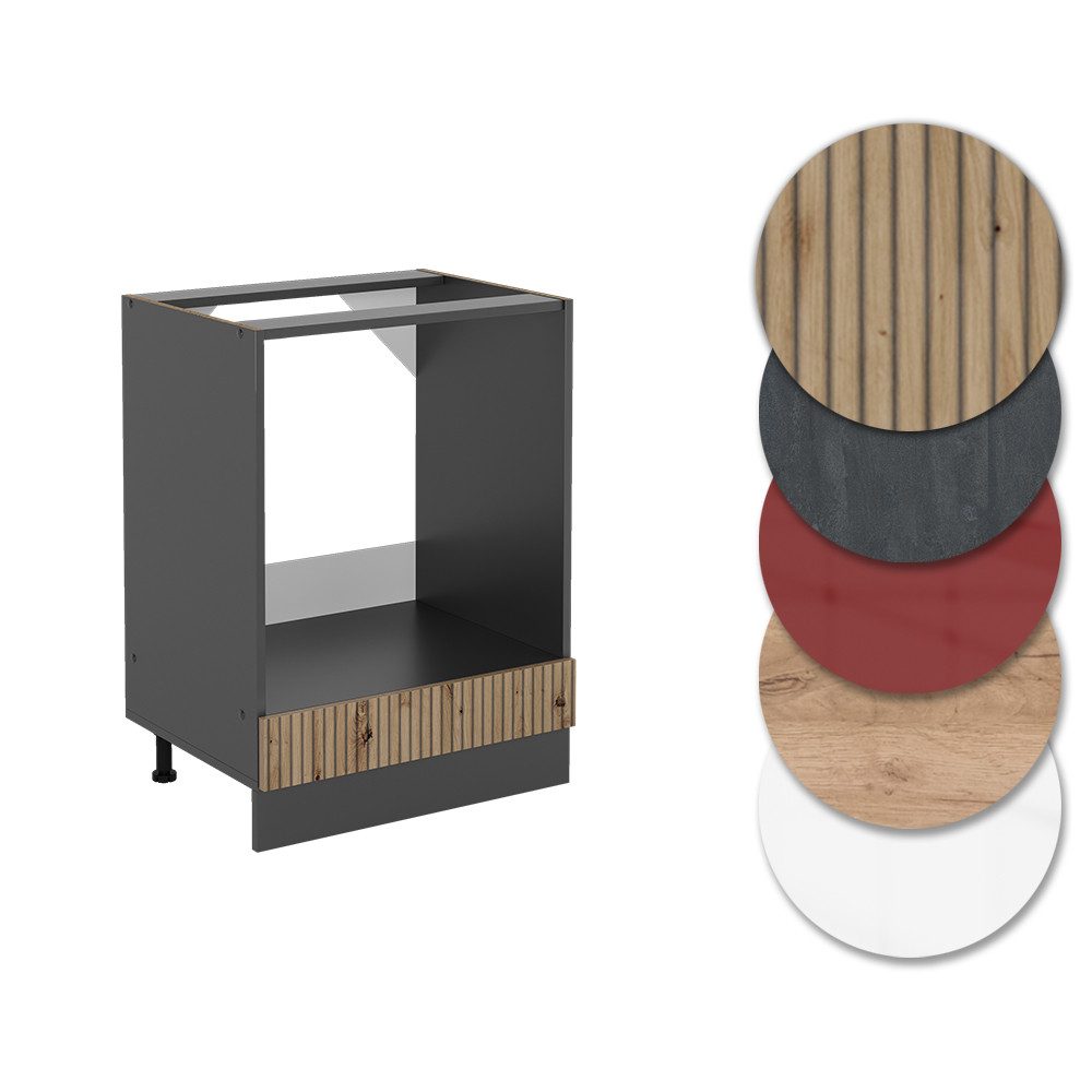 Vicco Herdumbauschrank R-Line, Artisan-Eiche/Anthrazit, 60 cm, AP Anthrazit (1-St)