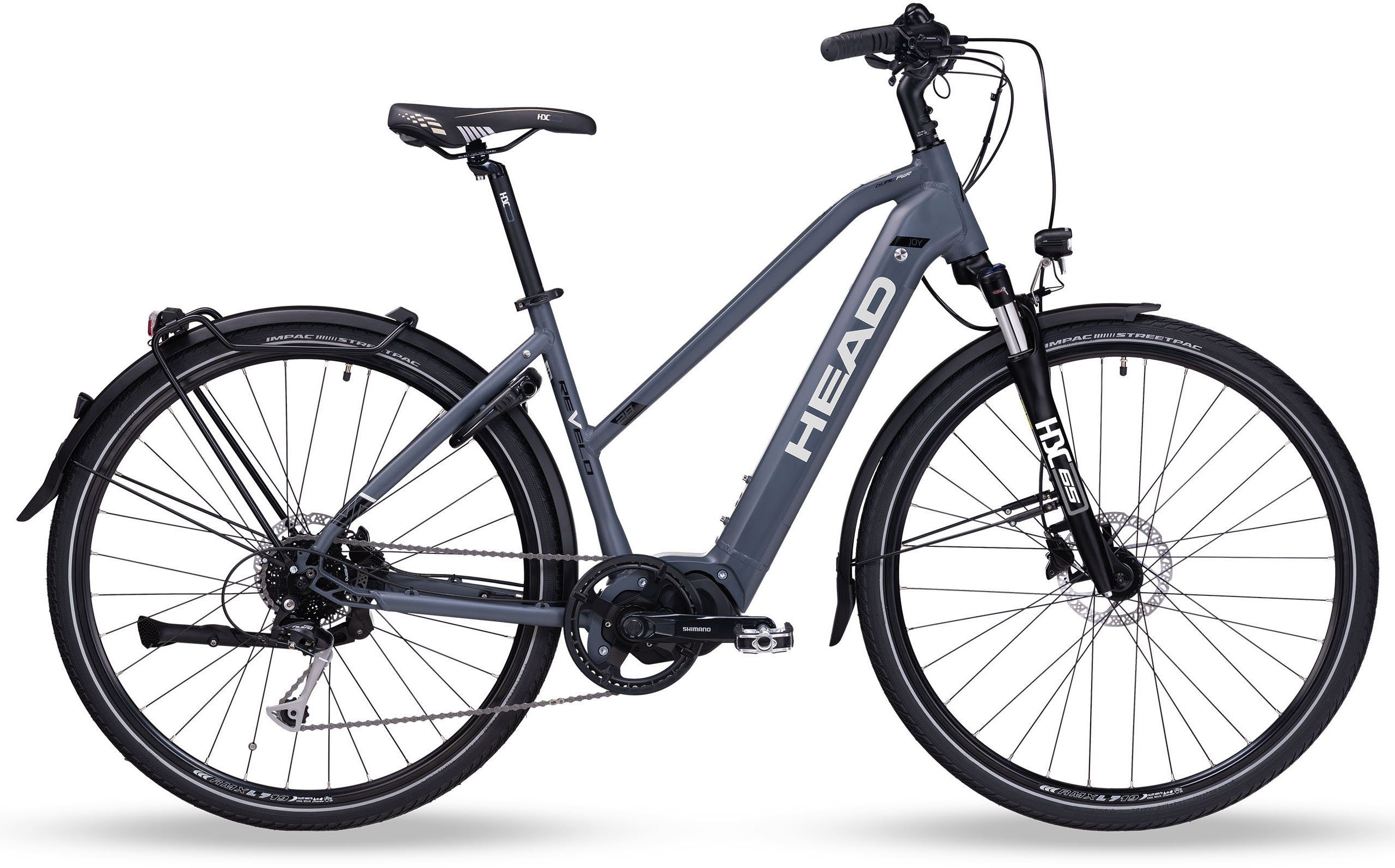 Head E-Bike e Revelo II, 9 Gang S-Ride RDM300 Schaltwerk, Kettenschaltung, Mittelmotor, 504 Wh Akku