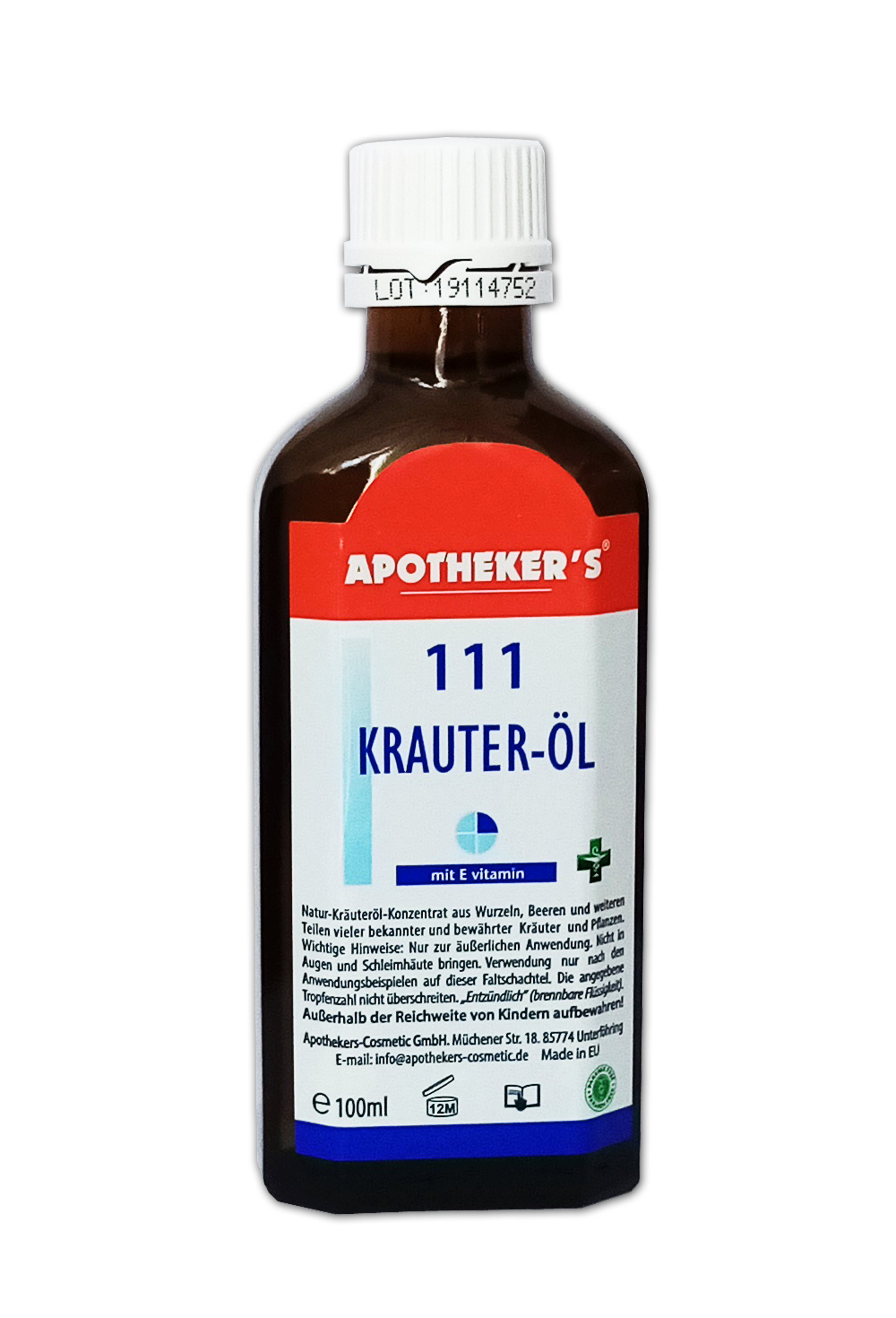 APOTHEKER'S Gleit- & Massageöl Kräuter-Öl 100ml 111 mit E-vitamin Naturkräuteröl Kräuteröl 47, 1-tlg., Körperpflege