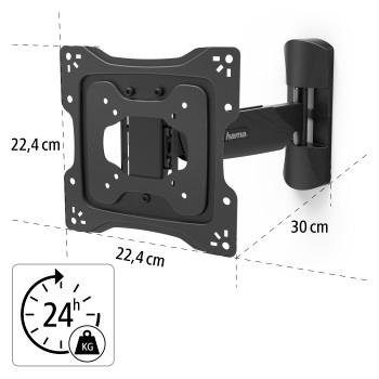 Hama FULLMOTION, 122 cm(48) 1Arm 6 - VESA °, Zoll, (von-bis): 200x200) 48 Schwarz TV-Wandhalterung, Wandhalterung 75x75 (bis Rotation