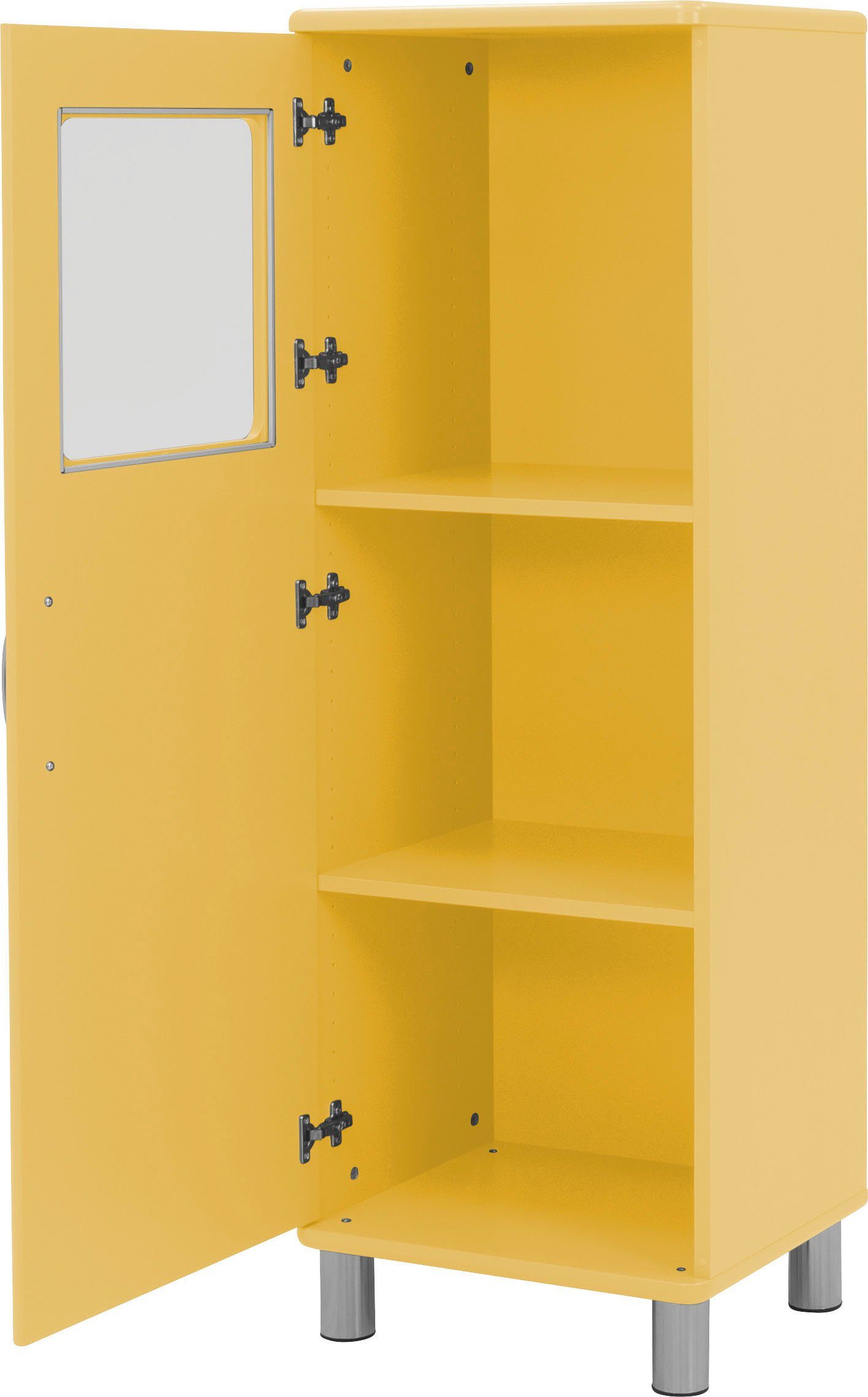 Tenzo mit Einlegeböden, Höhe Vitrine Yellow der Glaseinsatz Tür, oberen 143 (1-St) in cm zwei Malibu Sunny