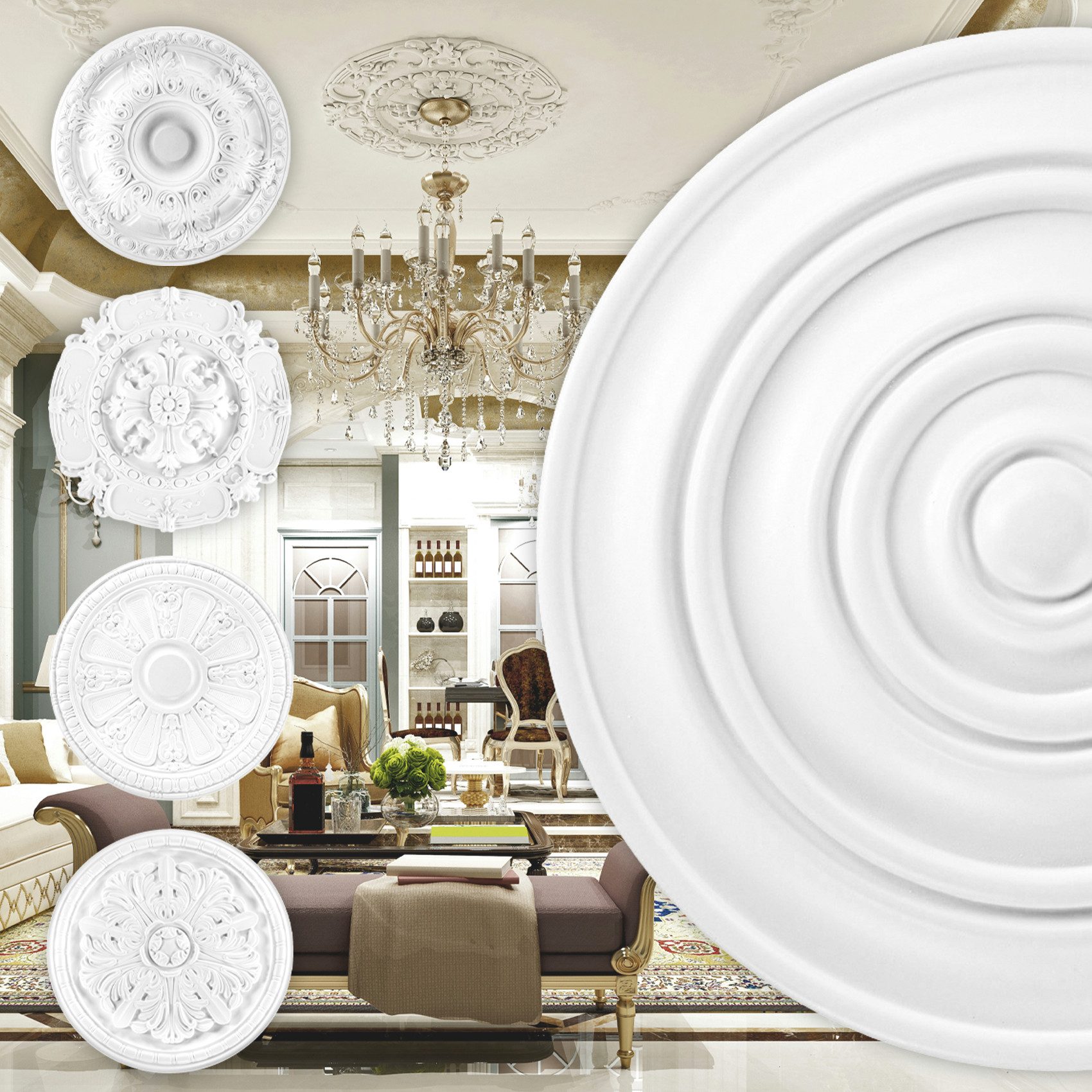 Grand Decor Wanddekoobjekt R118 (Stuckrosette aus günstig online kaufen