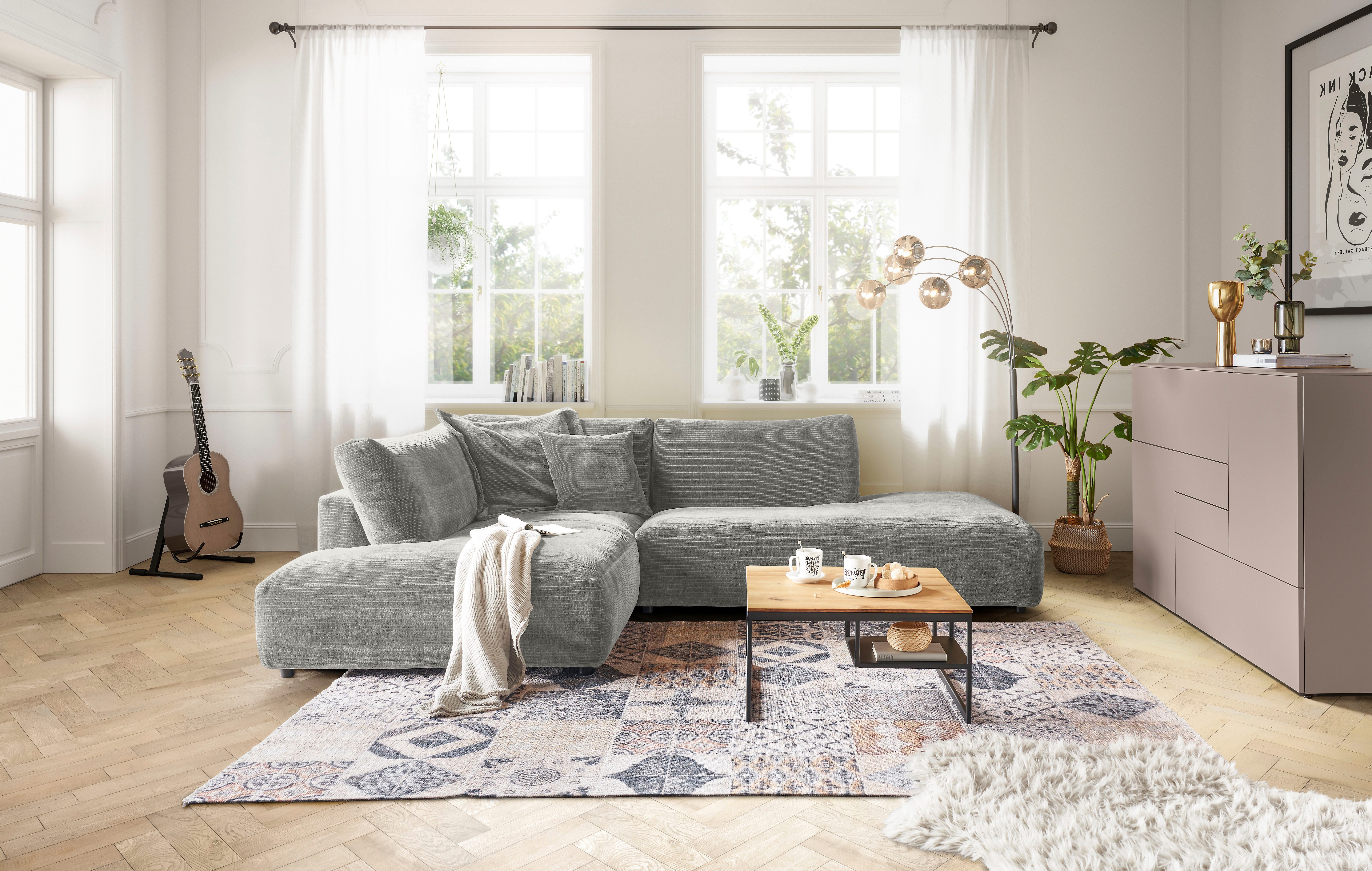 Musterring Ecksofa Lucia bequem, elegant & zeitlos, elegante Sofa ohne Armlehnen, mit großem Longchair, verschiedene Farben, B304 x T224 cm