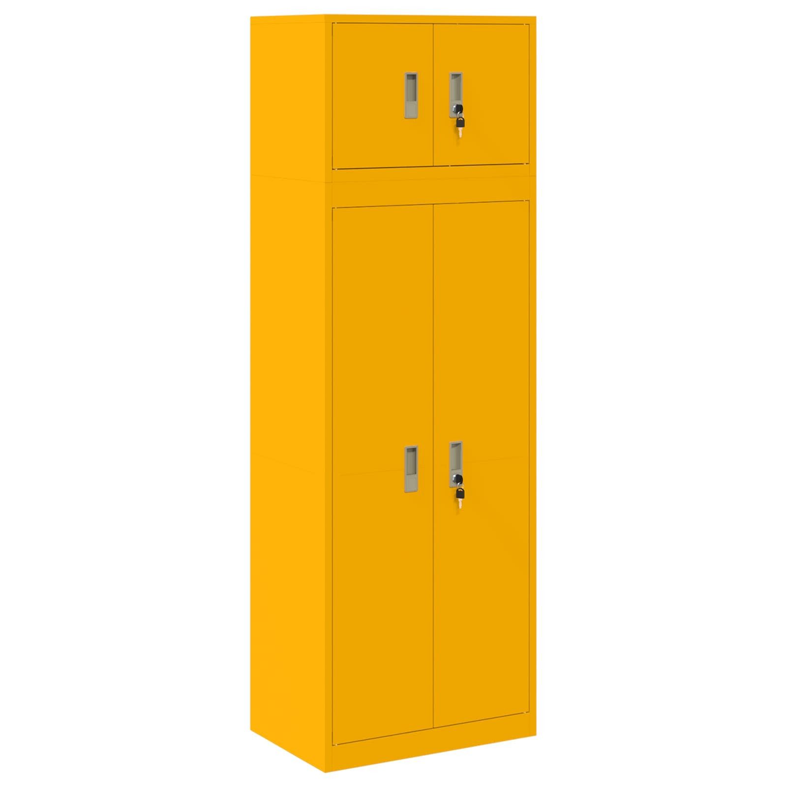 vidaXL Aktenschrank 60 x 40 x 180 cm Aktenschrank Aufbewahrungsschrank 2 stk Senfgelb 60x4