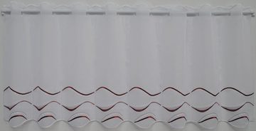 Scheibengardine Welle, Stickereien Plauen, Stangendurchzug (1 St), halbtransparent, Voile
