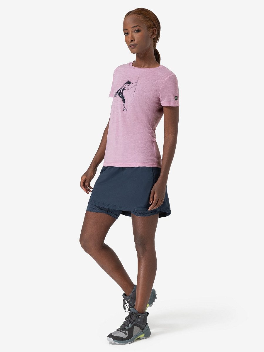 SUPER.NATURAL T-Shirt für Damen, Merino FINGERS MATTER Kletter Motiv, aktiv