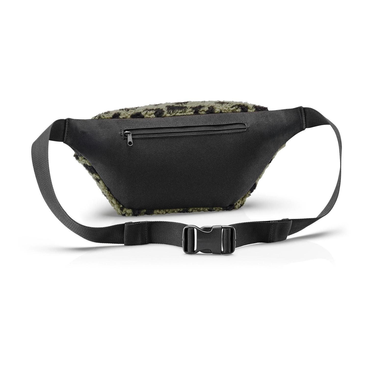 REISENTHEL® Bauchtasche BELTBAG, Olivgrün, Schwarz, Polyester, Teddystoff, 1,2 Liter, verstellbarer Tragegurt, mit Rückseitenfach