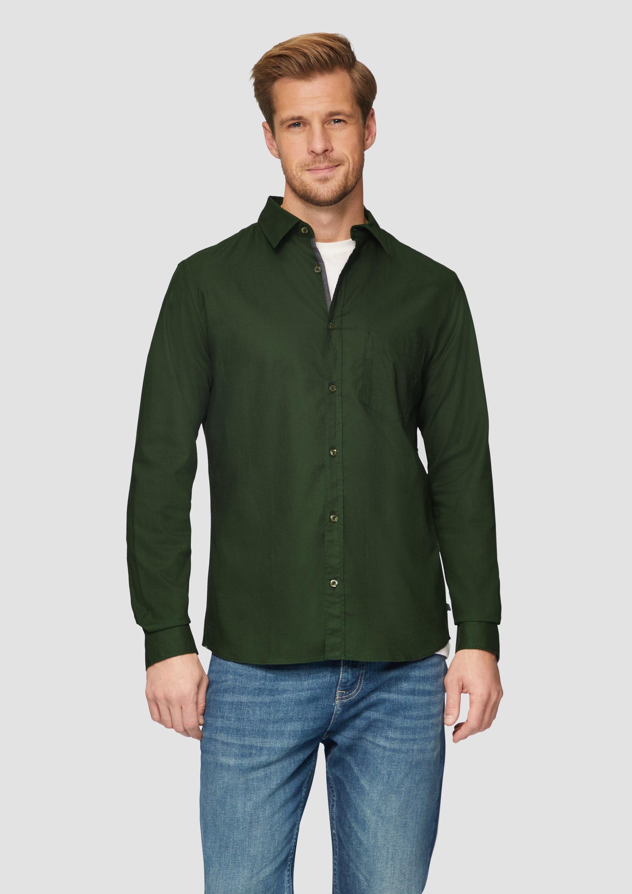 s.Oliver Langarmhemd Hemd Slim Fit: Strukturiertes Hemd mit Kentkragen günstig online kaufen