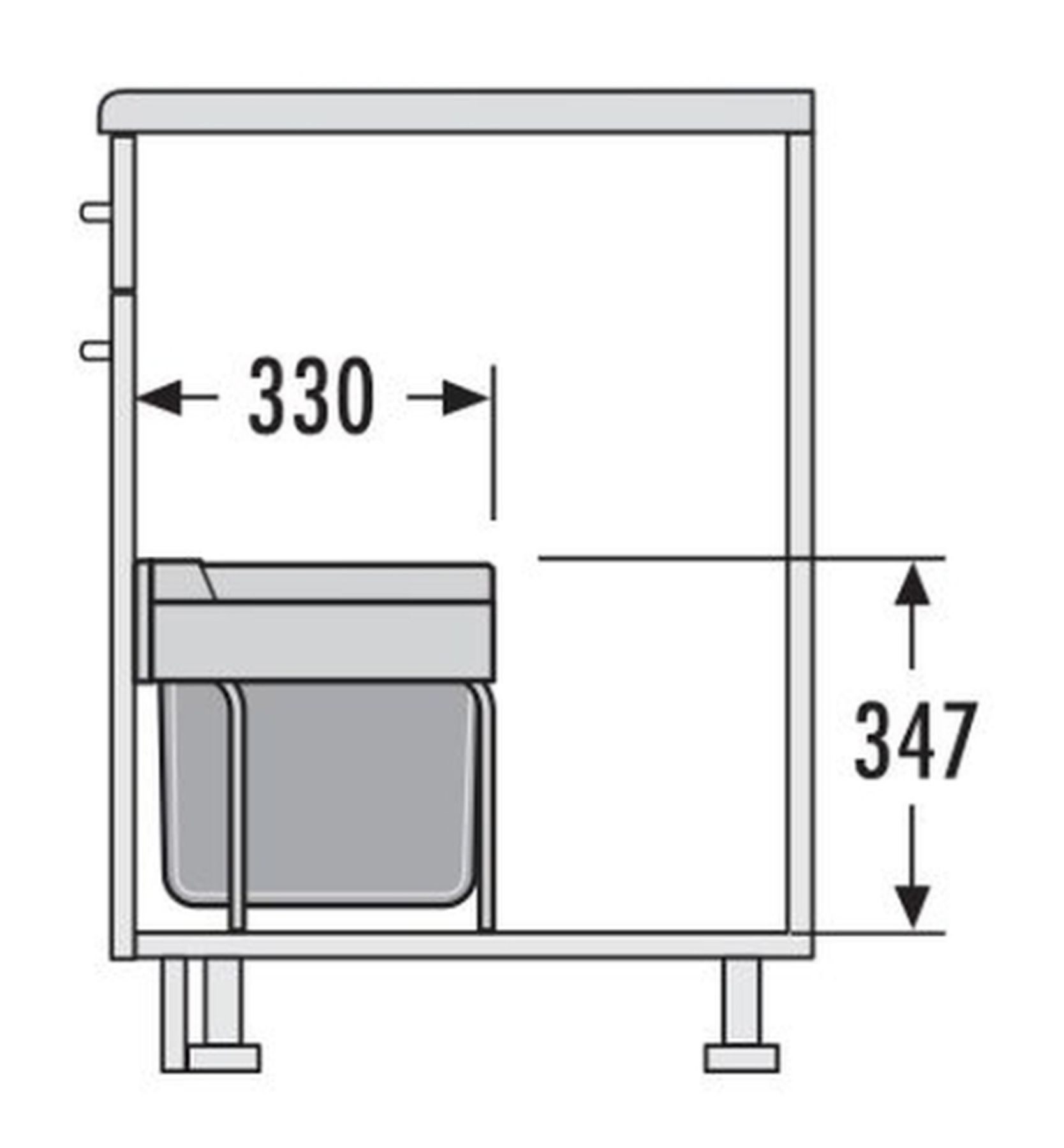 Hailo Einbaumülleimer Hailo Mülleimer Küche Einbau 50-60cm Schrank 3-fach Abfalltrennung, siehe Beschreibung