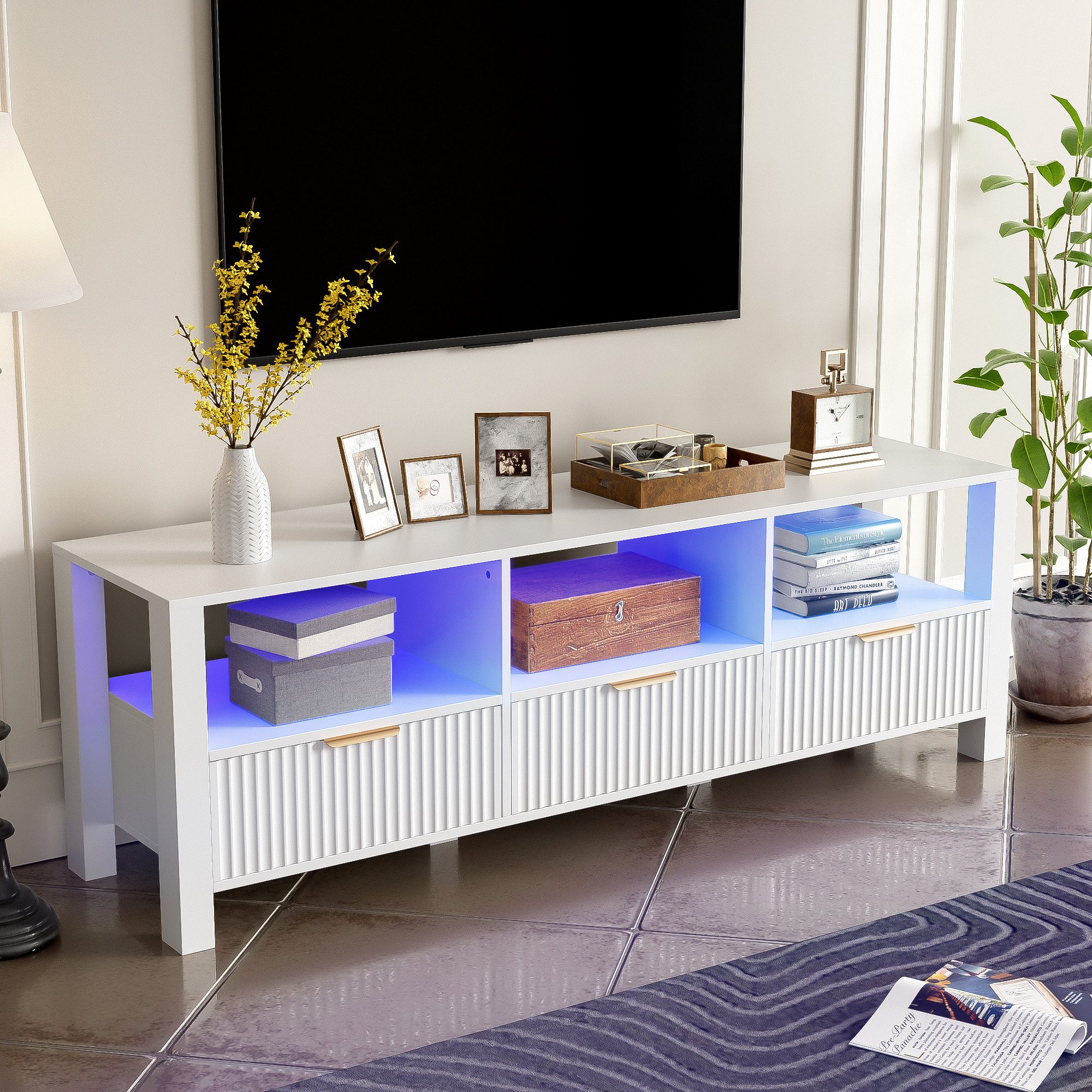 MODFU Lowboard mit LED-Beleuchtung (Fernsehtisch, TV-Board, günstig online kaufen
