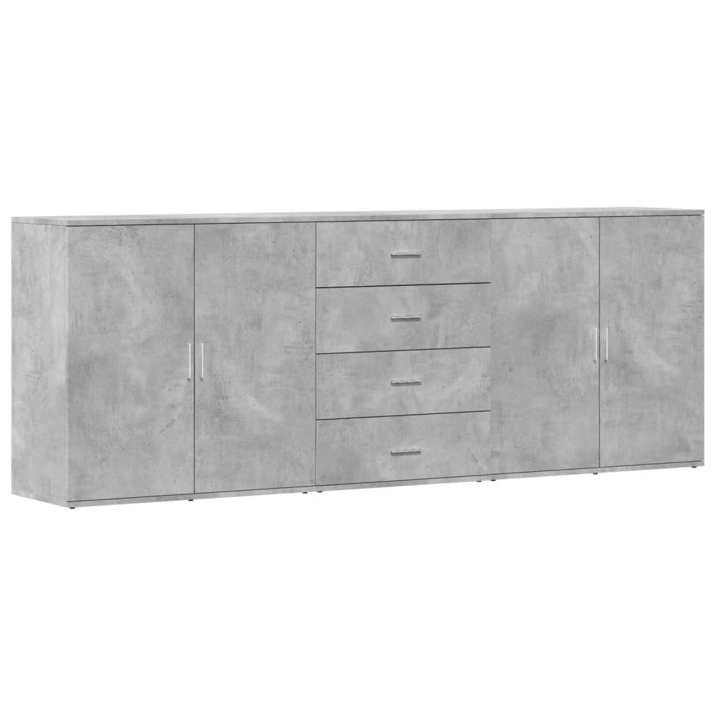 vidaXL Sideboard Sideboards 3 Stk. Betongrau Holzwerkstoff (1 St) günstig online kaufen