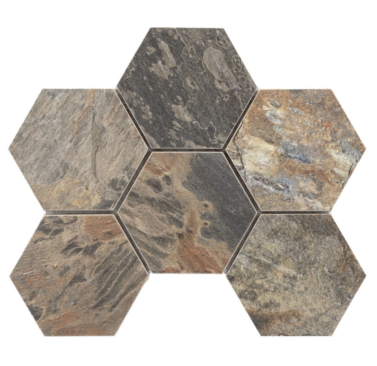 KNG Mosaikfliesen Mosaikfliese Stone Art 26 x 20 cm multicolor, Feinsteinzeug, Braun