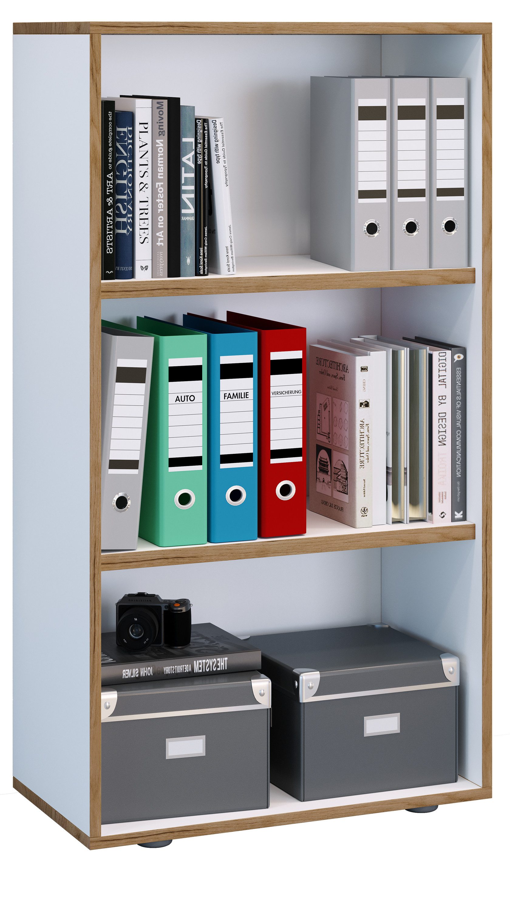 VCM Standregal Holz Büro Regal Bücher Ordner Aktenregal Salia 3f