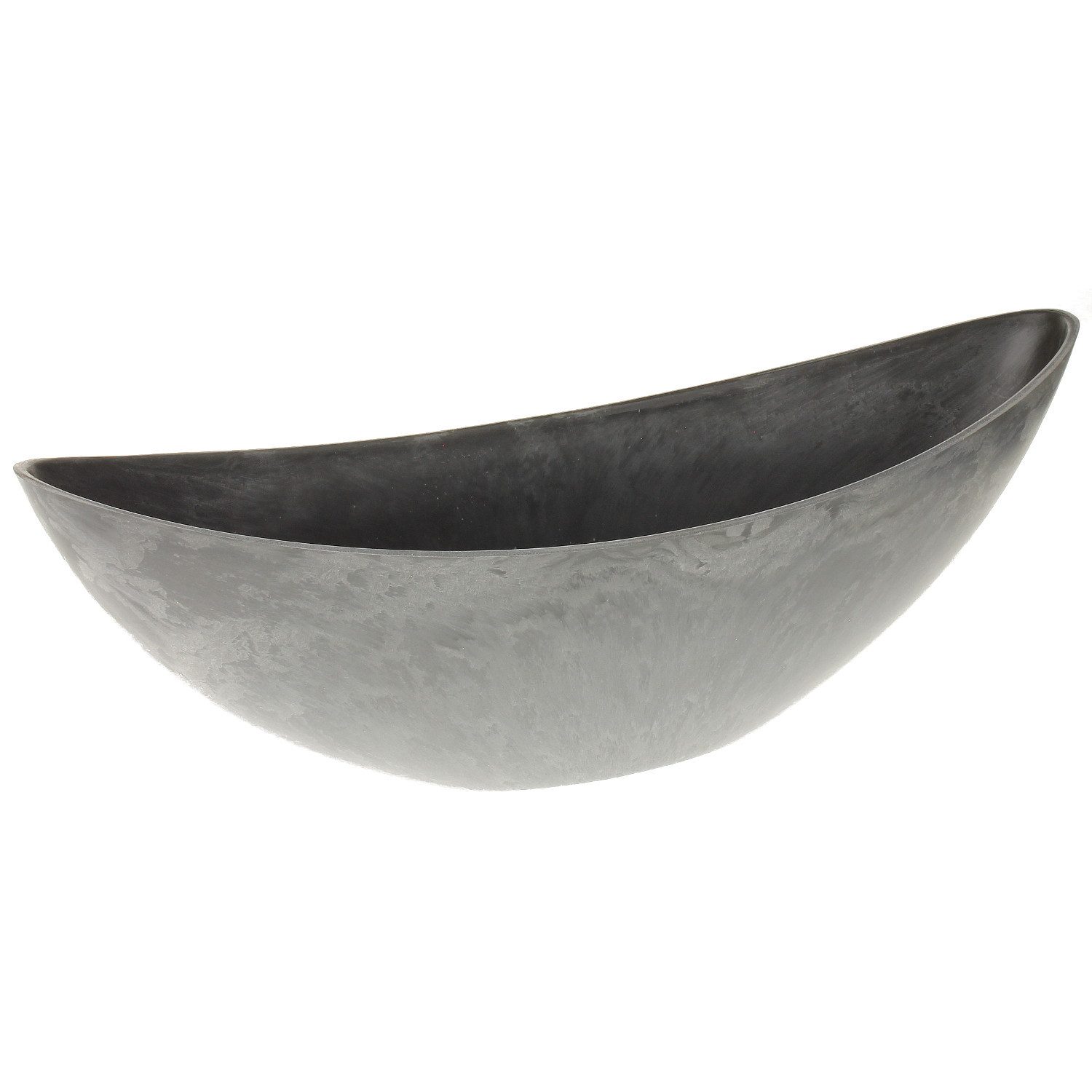 Macosa Home Pflanzschale Pflanzschale Schiff schwarz mamoriert Oval 39 cm Kunststoff (Übertopf Blumentopf, 1 St., Pflanzen-Topf Deko-Schale), Blumenschale Pflanzgefäß Blumentopf Jardniere