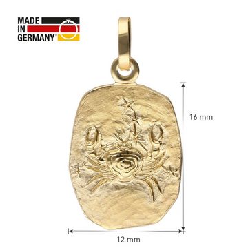 trendor Panzerkette Krebs Sternzeichen Gold 585 / 14K mit vergoldeter Silberkette