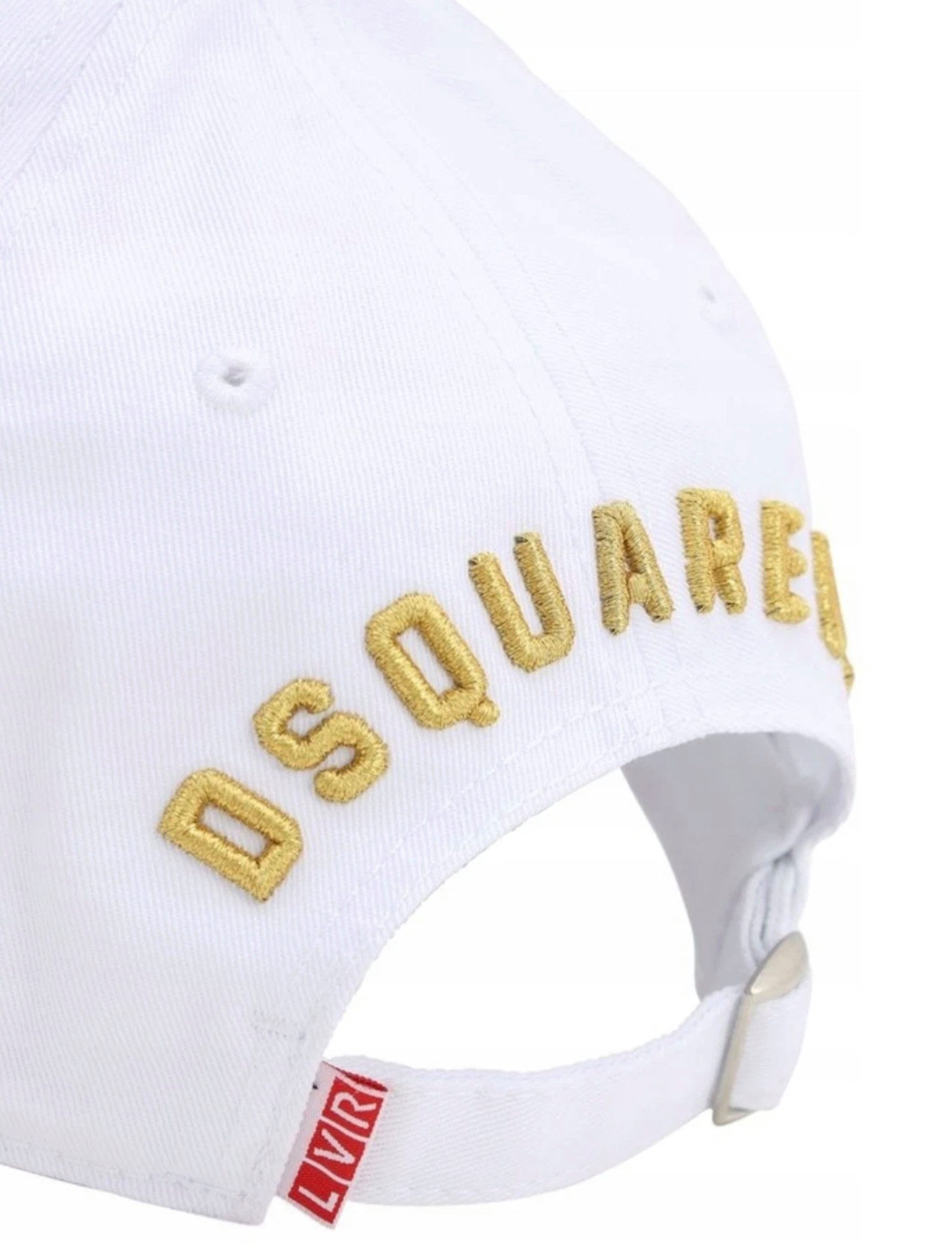 Dsquared2 Baseball Cap Cap Icon Kappe Weiß/Gold Exclusive Limited Edition luxuriöse Verarbeitung mit sportivem Stil