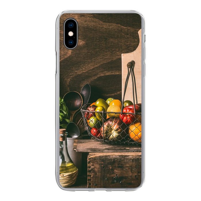 MuchoWow Handyhülle Gemüse - Kräuter - Rustikal - Stilleben - Basilikum Handyhülle Apple iPhone Xs Smartphone-Bumper Print Handy