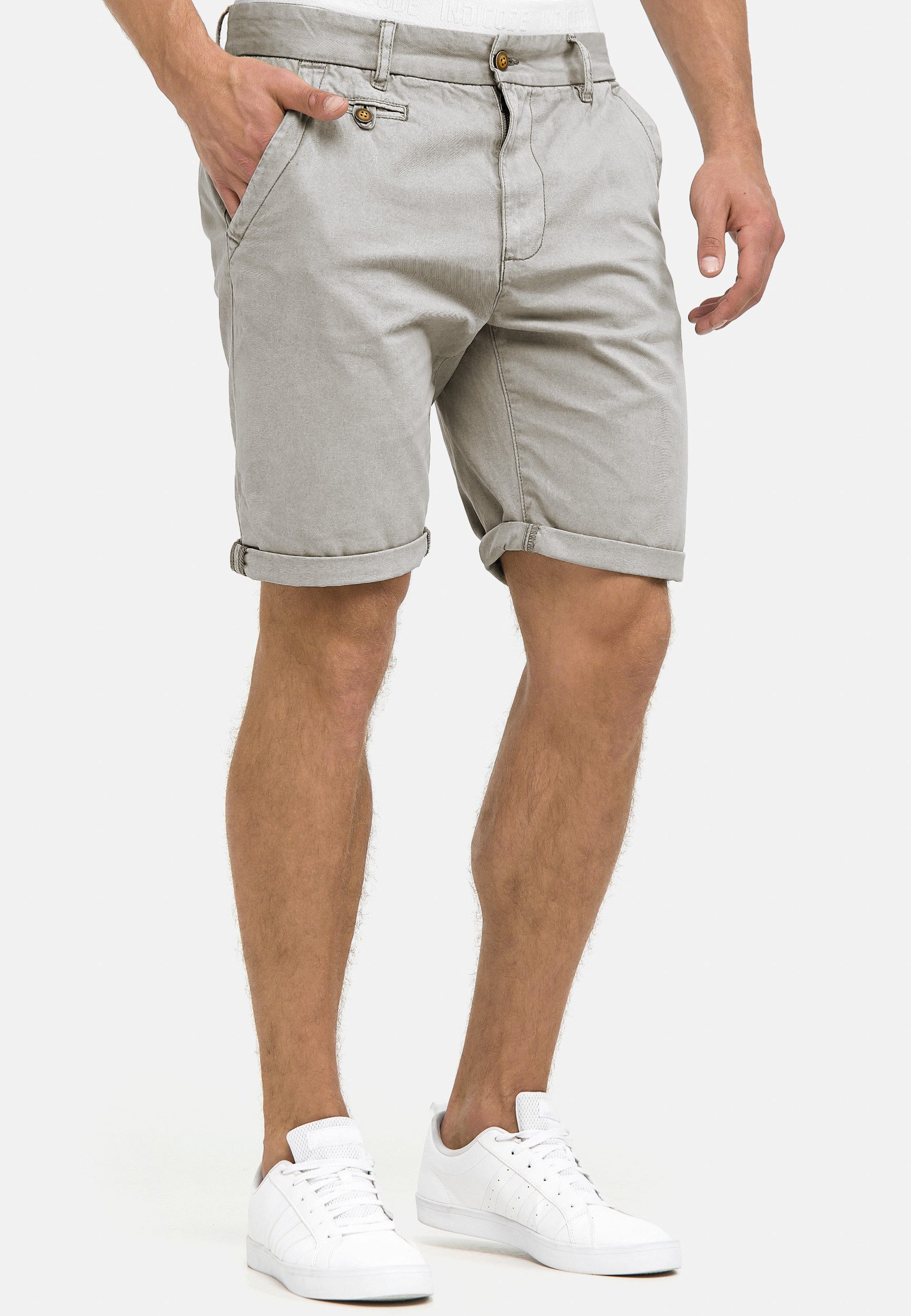 Indicode Chinoshorts Herren Cuba Chino Shorts Herrenshorts aus Baumwollgemisch