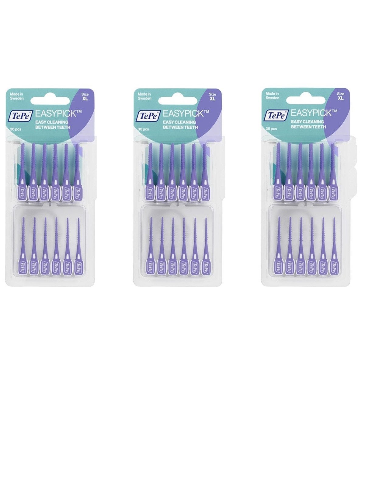 TePe Interdentalbürsten 3x TePe Easy Pick XL - lila 3x 36 Stück