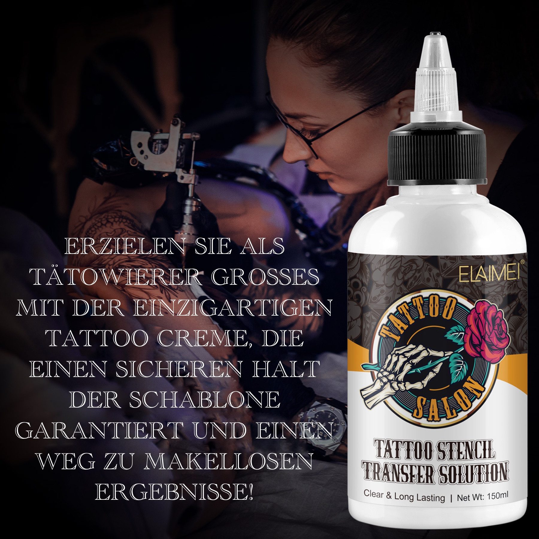 P-Beauty Cosmetic Accessories Hautpflegegel Tattoo Schablonen Stencil Solution Transfer Gel Creme P-Beauty, 1-tlg.
