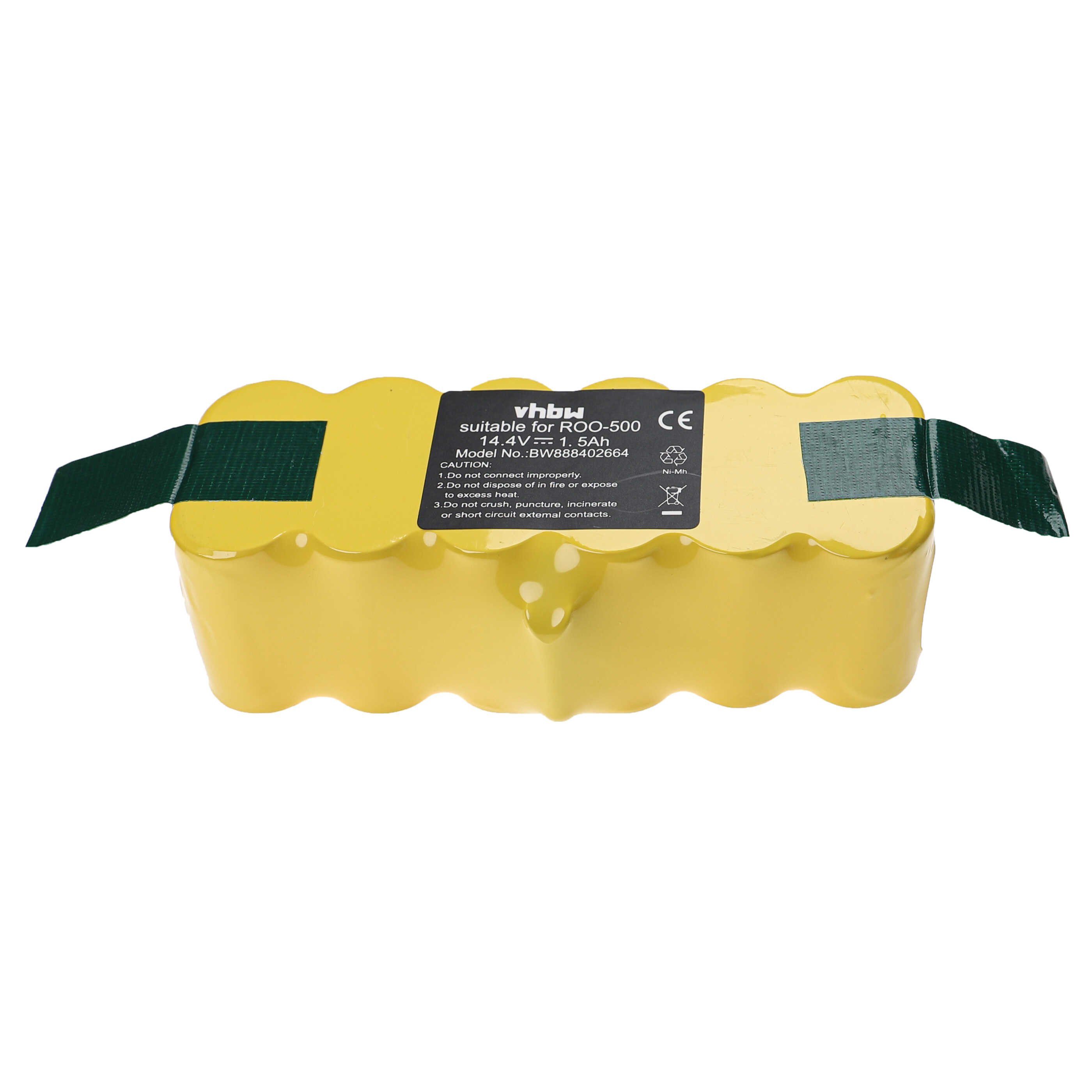 vhbw Akku passend für iRobot Roomba Scooba 450, 886, 900, R3500, 980, 960, Staubsauger-Akku Akku NiMH 1500 mAh (14,4 V, 1 St), Leistungsfähiger Austausch-Akku für Ihren Saugroboter