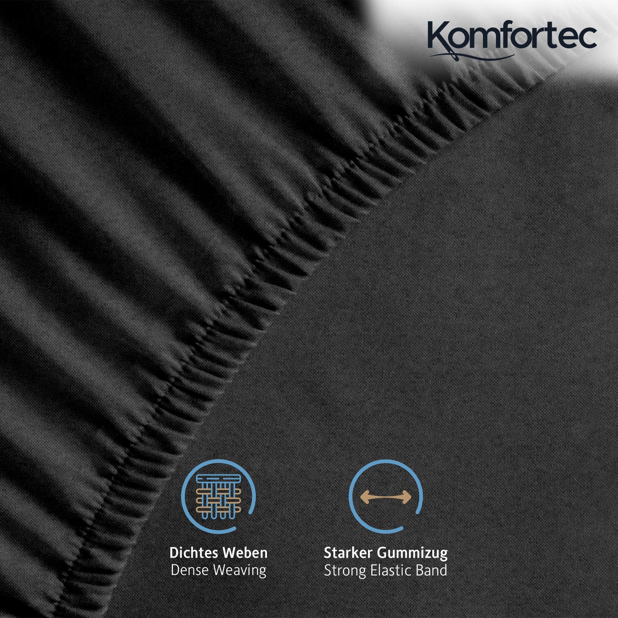 Komfortec Spannbettlaken Jersey Spannbettuch, 90x200, 140x200, günstig online kaufen