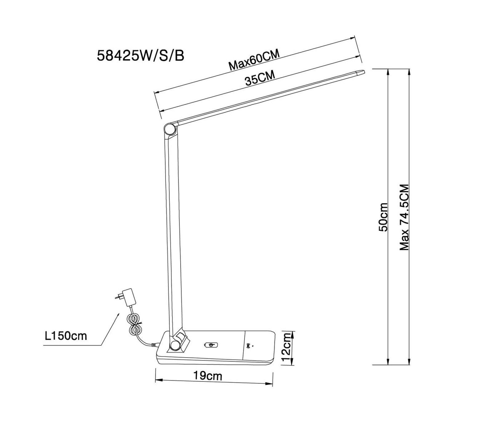 Globo Tischleuchte GLOBO Schlafzimmer Tischleuchte Tischlampe Wohnzimmer dimmbar LED