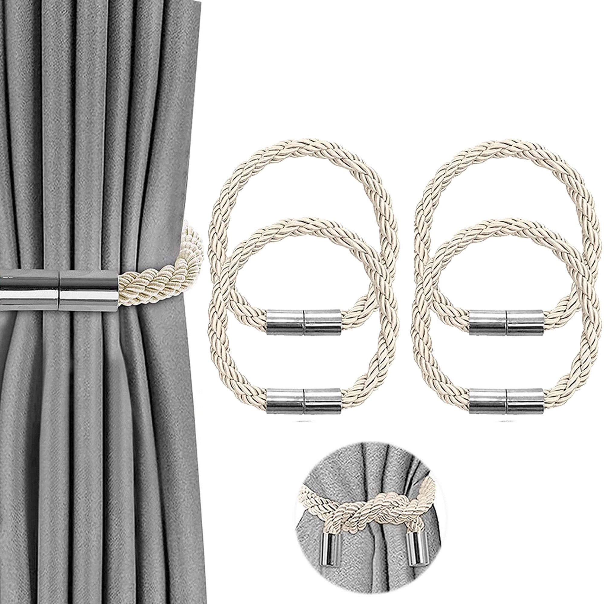 Coonoor Raffhalter Schnallen Vorhang Binder Magnetische Vorhang Raffhalter, günstig online kaufen