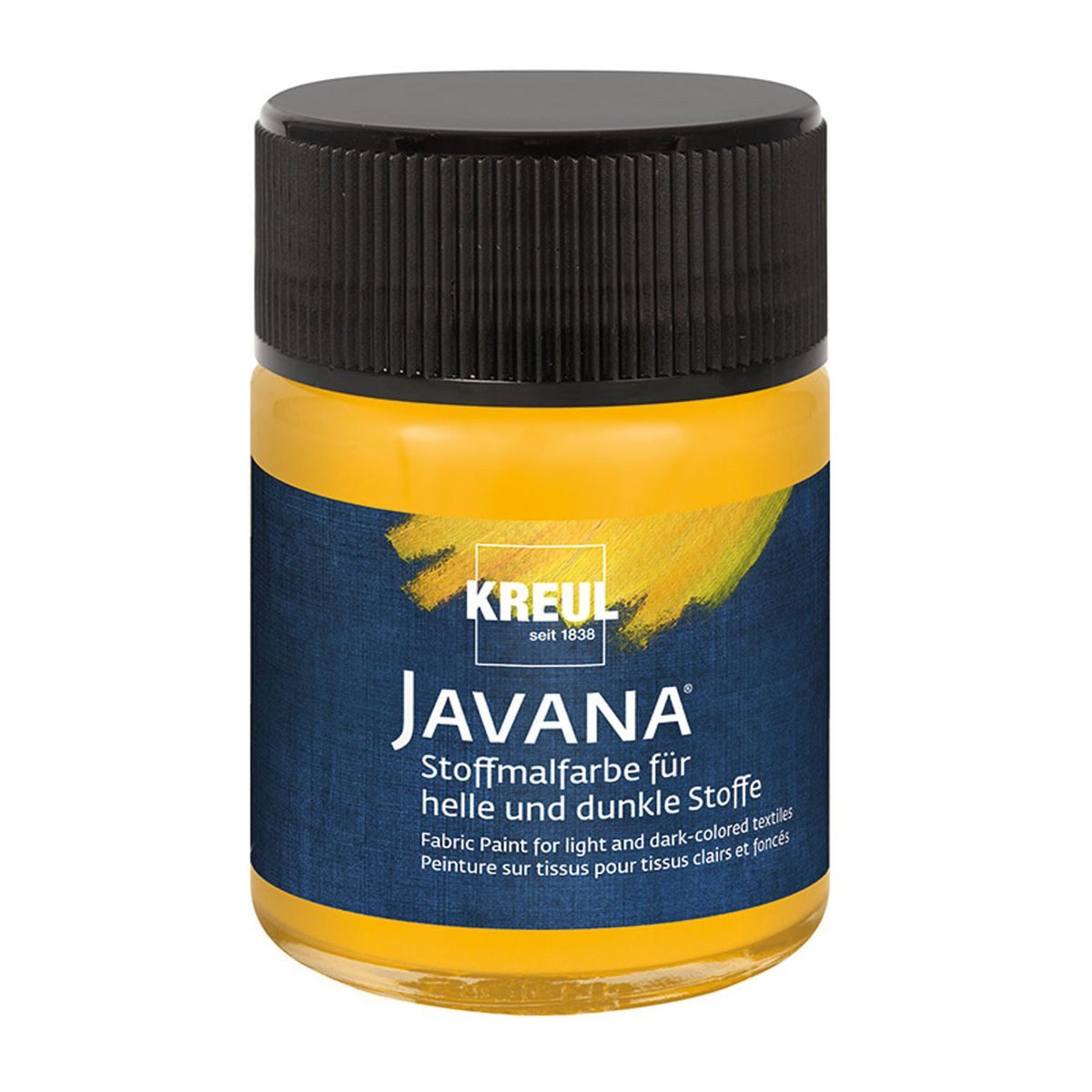 C. KREUL Stoffmalfarbe KREUL Stoffmalfarbe JAVANA goldgelb 50ml Glas