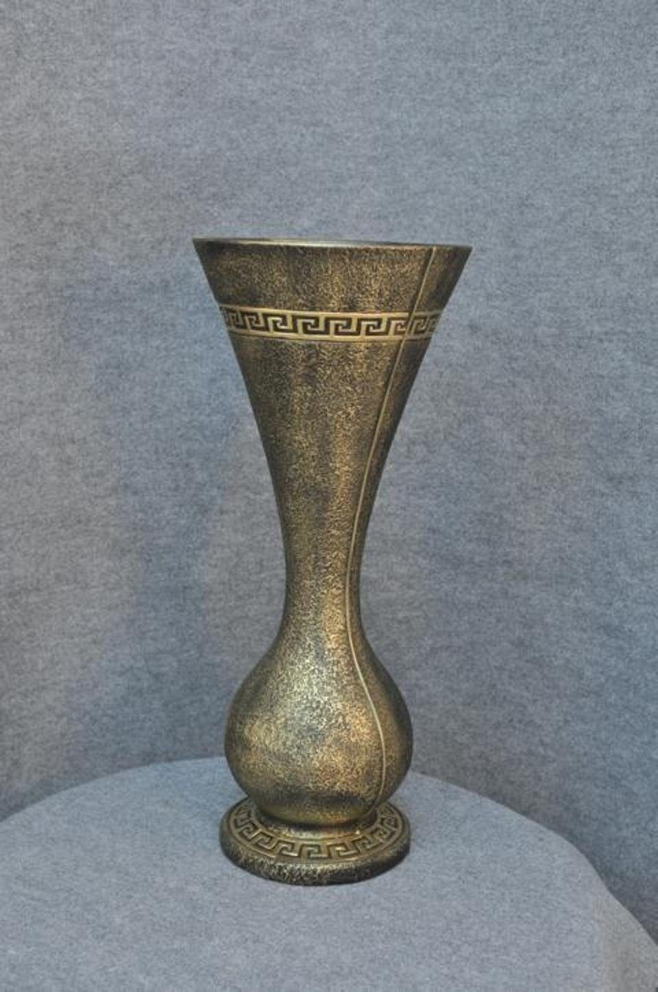 Big Blumen Vase Deko Pokal XXL Antik 0891 JVmoebel Design Vasen Gold Stil Medusa Skulptur