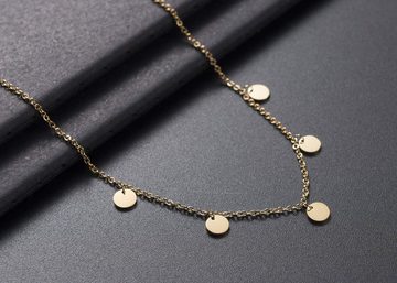 Kim Johanson Kette mit Anhänger Plättchen Coins (1-tlg), mit 5 Plättchen aus Edelstahl