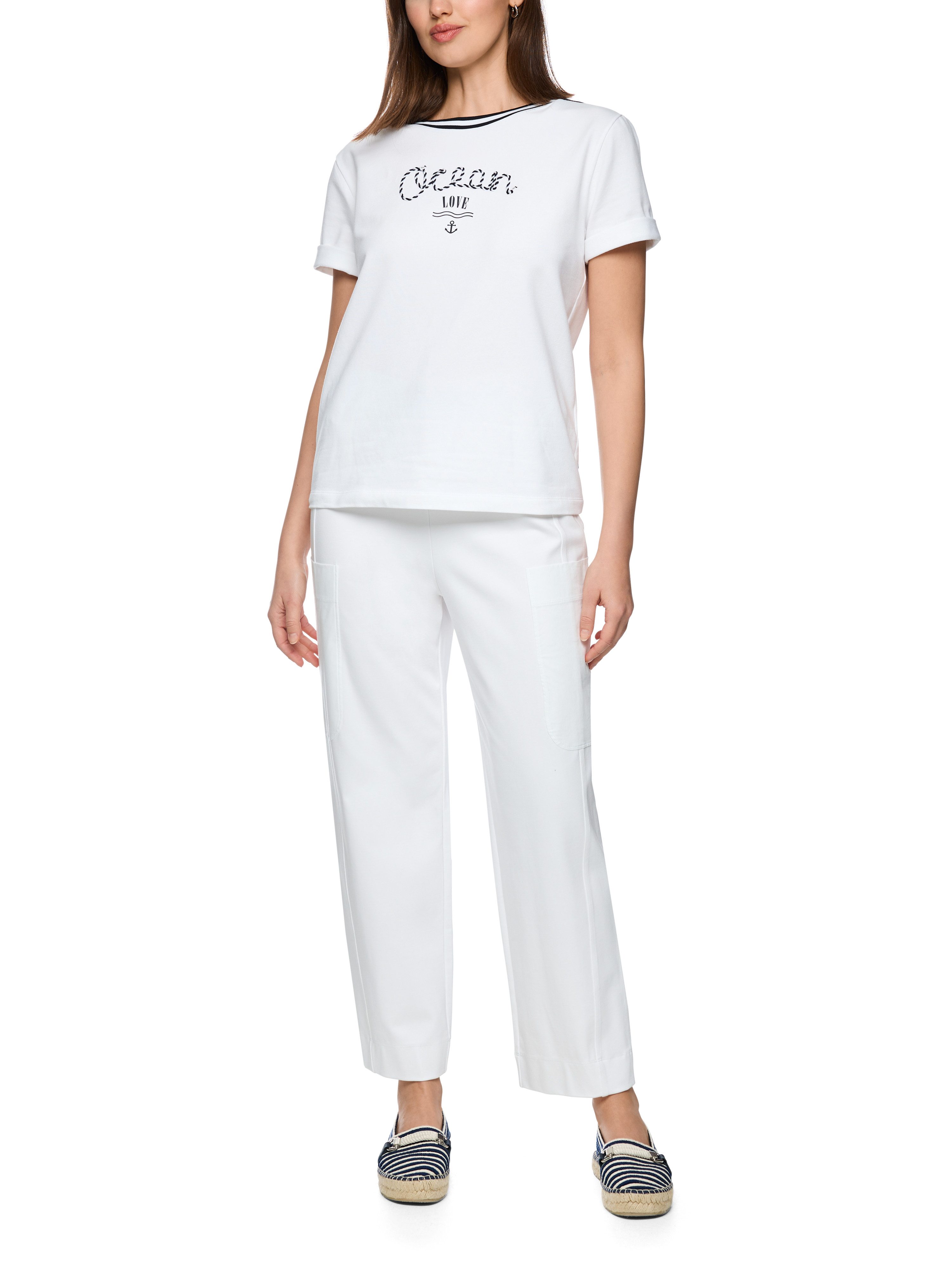 Marc Cain T-Shirt Salty Breeze Premium Damenmode mit maritimem Print