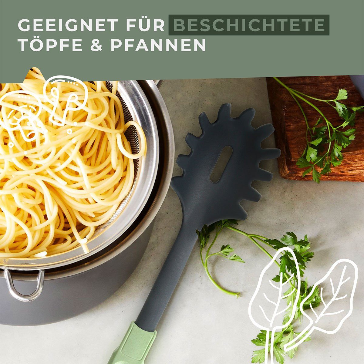 FACKELMANN Nudellöffel Spaghettilöffel