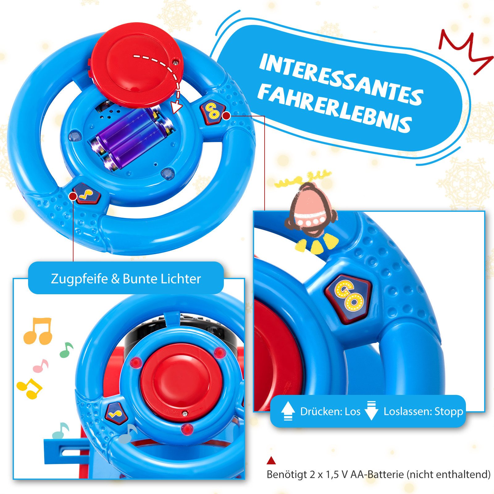 COSTWAY Spielzeug-Eisenbahn 6V Kinder Modelleisenbahn günstig online kaufen